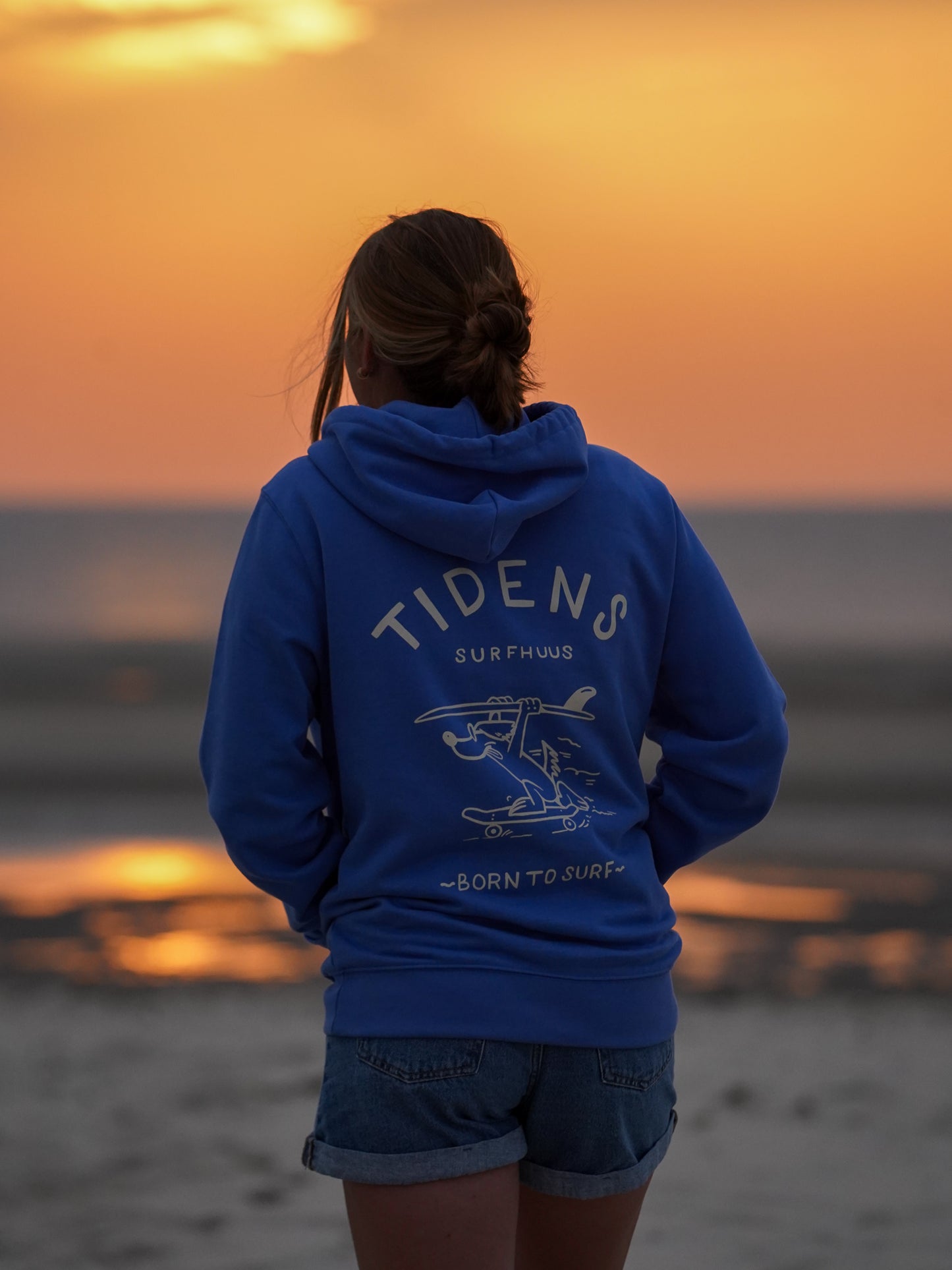 Tidens Hoodie "Born to Surf" blau