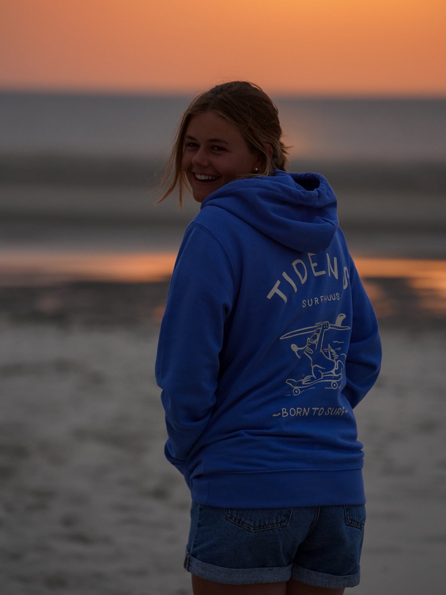 Tidens Hoodie "Born to Surf" blau